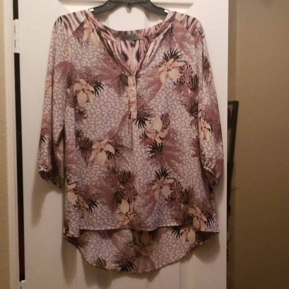 3/4 Sleeve Floral & Animal print blouse